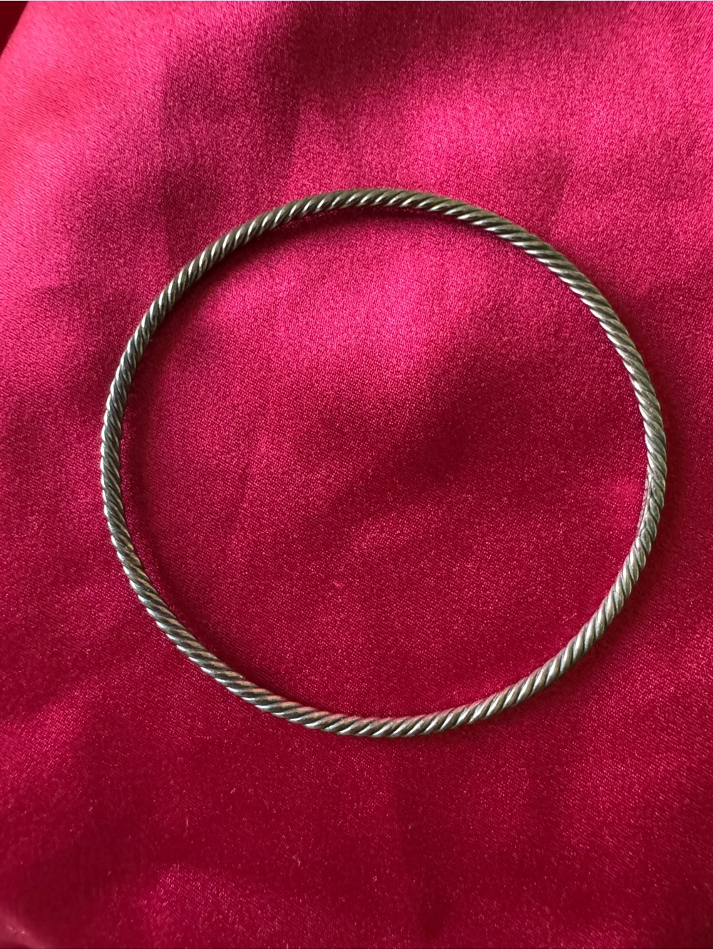 David Yurman 925 Silver-Tone Twisted Cable Bracelet